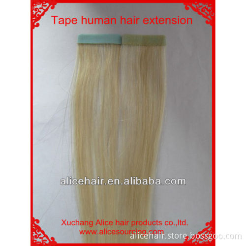 Wholesale price remy sew in tape hair extension blue tape